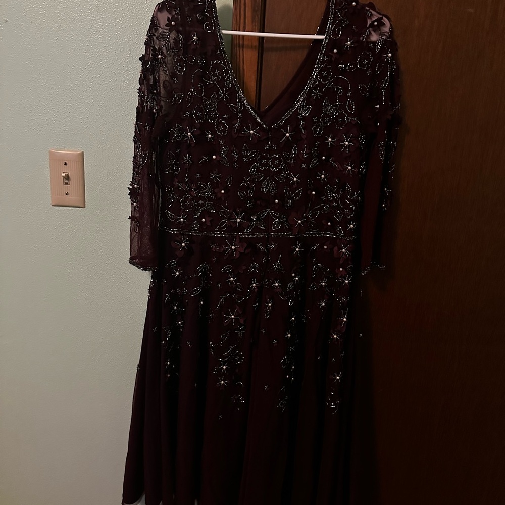 Pisano Nights Deep Purple Embellished Dress